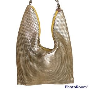 Gold metal mesh, shoulder bag